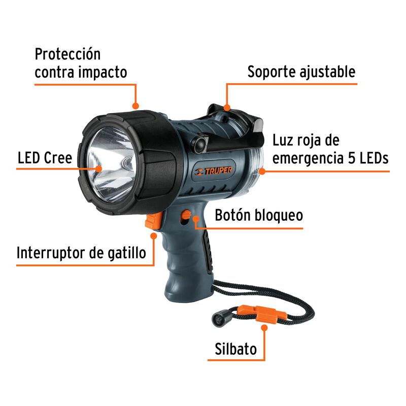 L&aacute;mpara Recargable de Led 300 Lm Alta Potencia ... image number null