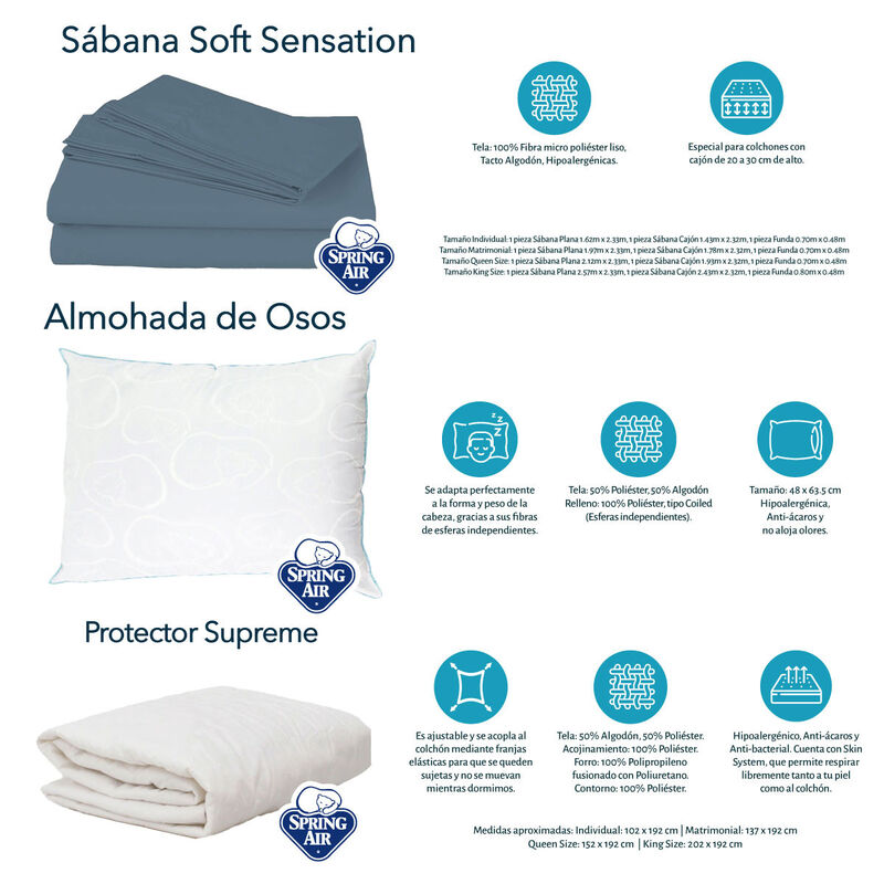 Colchón Matrimonial Spring Air Phantom + Almoha... image number null