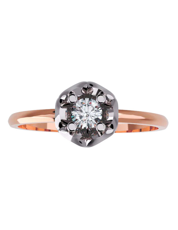 Anillo de Compromiso en Oro Rosa de 10K con Cir... image number null