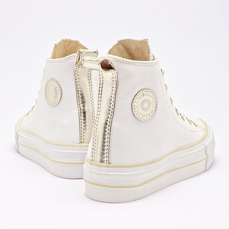 Moramora Tenis urbano para mujer blanco dorado image number null