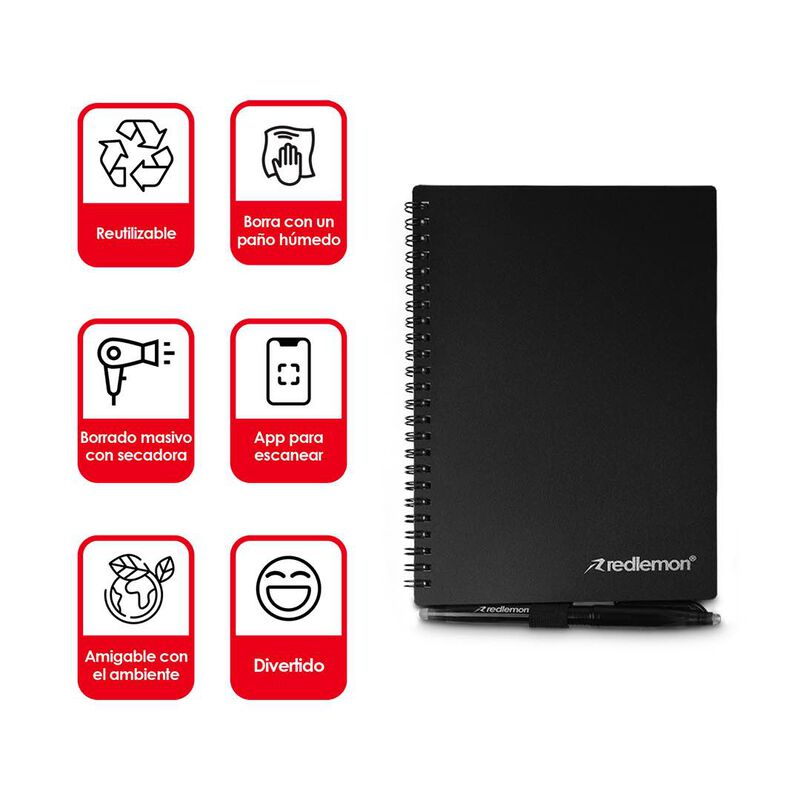 Redlemon  Cuaderno Inteligente Reutilizable De ... image number null