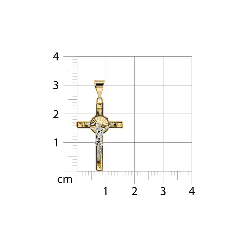 Crucifijo Oro Amarillo Y Blanco 14k 32mm Cl&aacute;sic... image number null