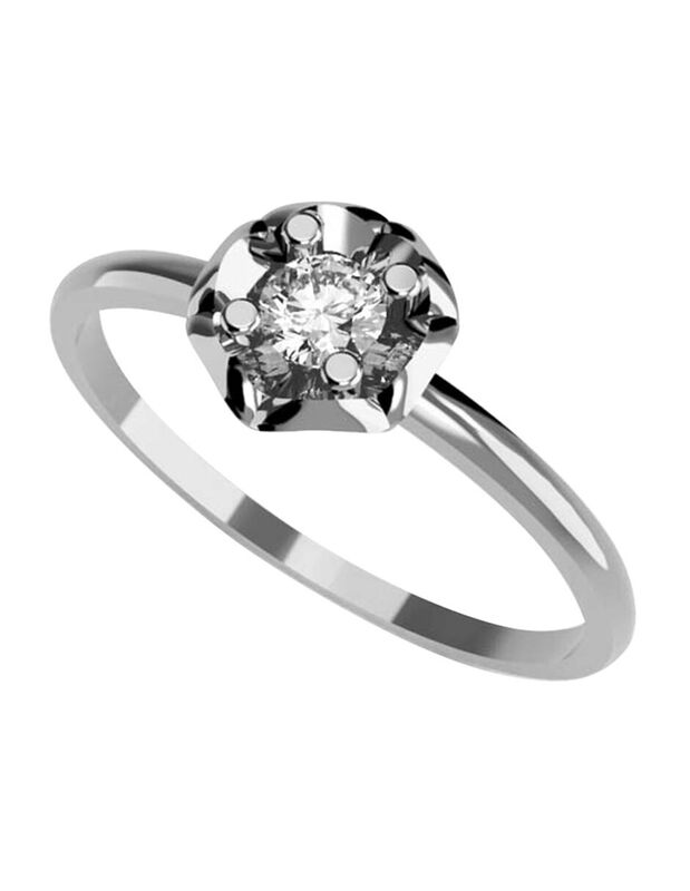 Anillo de Compromiso en Oro de 14K con Circonia... image number null