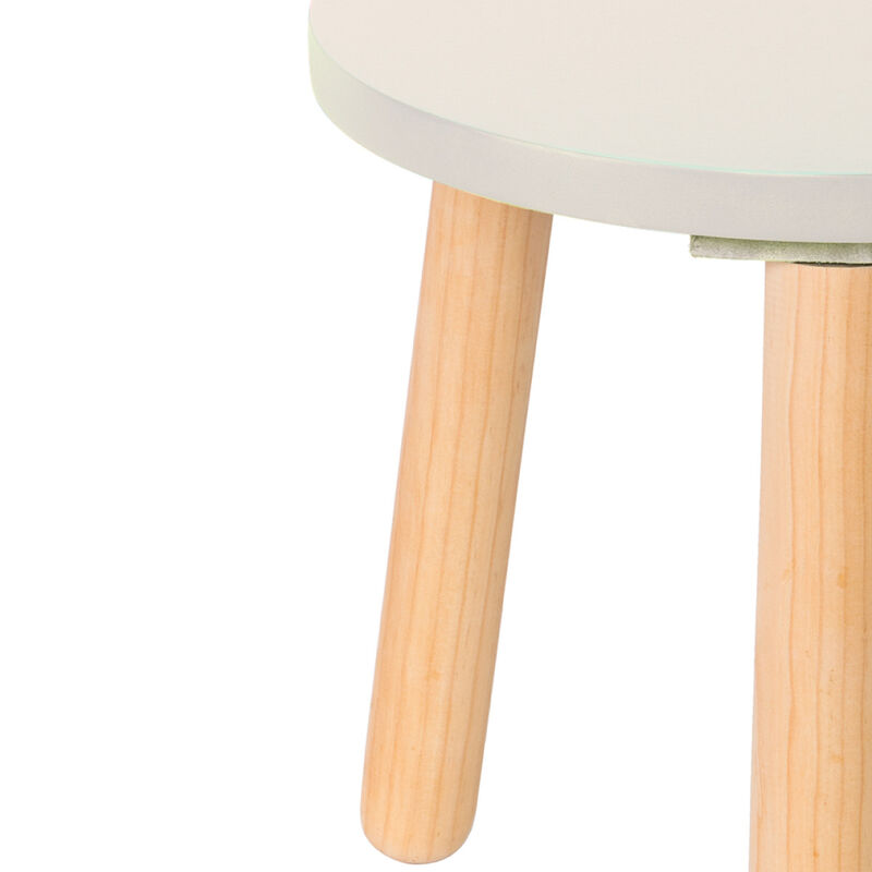 Banquito de Madera para Ni&ntilde;os- Redondo - Blanco... image number null