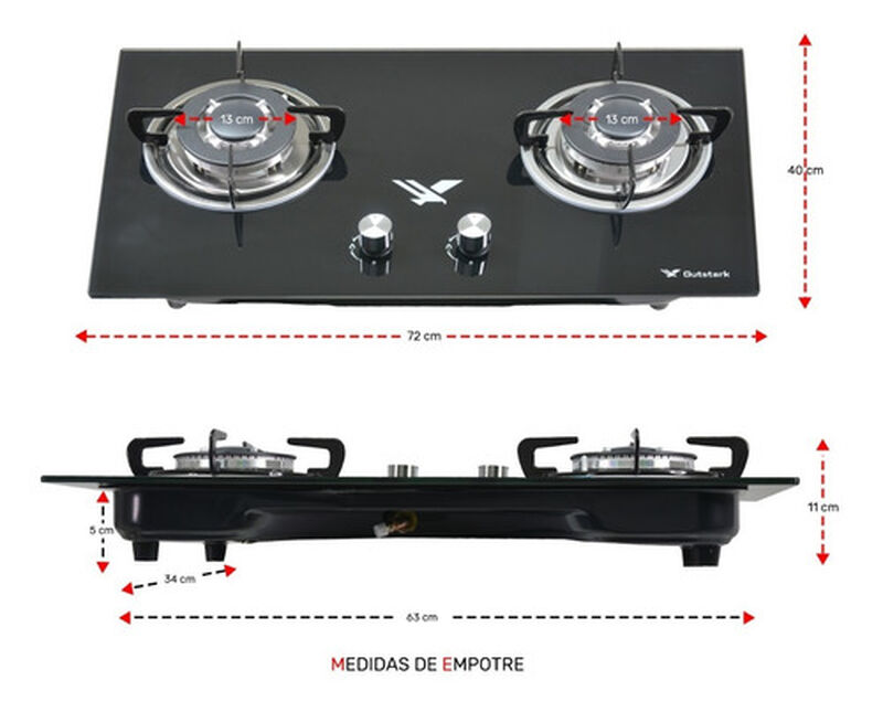 Parrilla A Gas Lp Y Natural 2 Quemadores 72 X 4... image number null