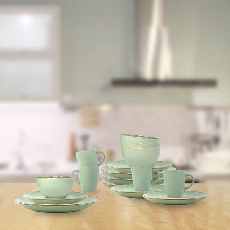 Vajilla Vilma para 4 Personas &ndash; Cer&aacute;mica Verde ... image number null