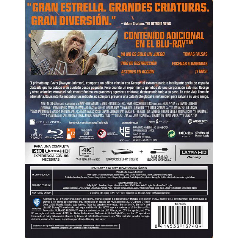 Proyecto Rampage (4k Uhd + Blu-ray) (ed. Especi... image number null