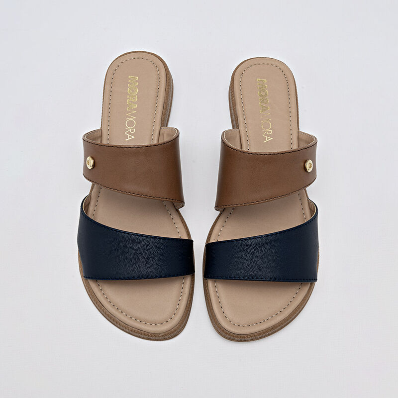Moramora Sandalia para mujer camel marino image number null