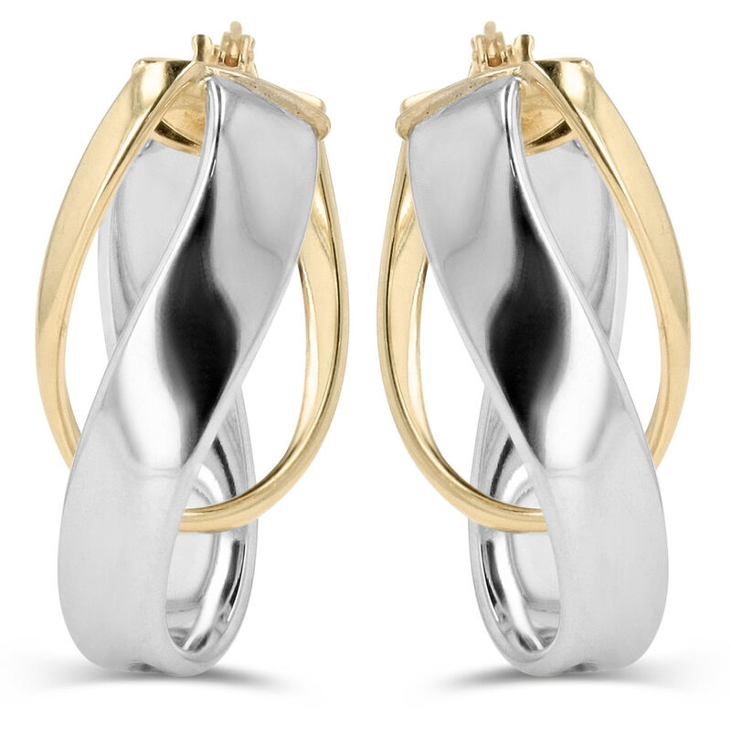 Arracadas Bicolor Oro 10k 18x12mm (sku B) | Biz... image number null