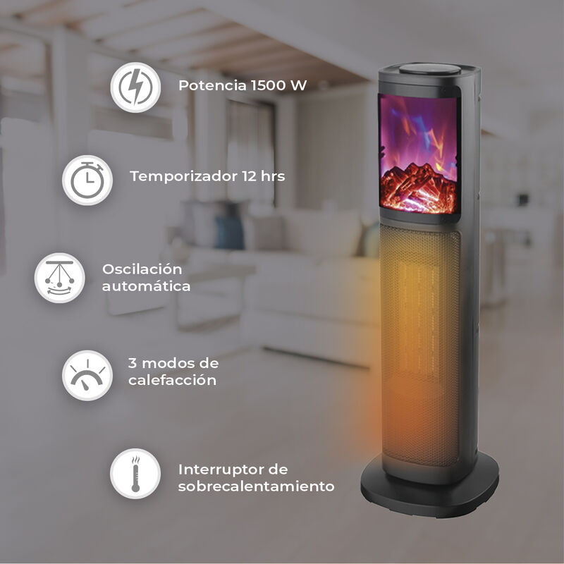 Combo De 4 Calefactores De Torre Cer&aacute;mico Con F... image number null