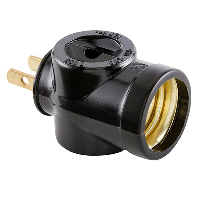 Portal&aacute;mpara de baquelita tipo clavija dos cont... image number null