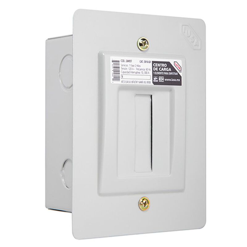 Centro de carga 1 polo empotrable gris claro image number null