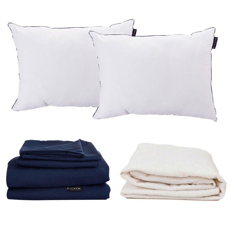 S&aacute;banas Matrimonial Dicasa Softy Azul Marino + ... image number null