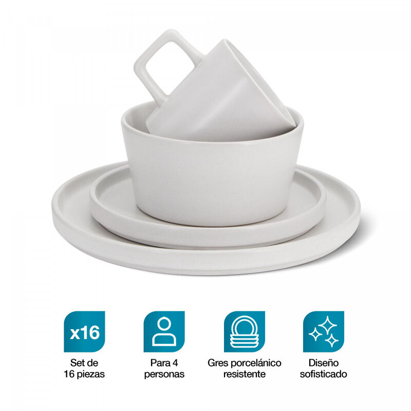 Vajilla para Cocina de Gres 16 Pzs para 4 Color... image number null