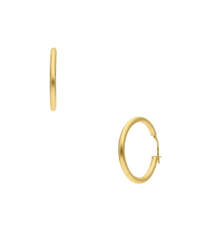 Arracadas De Oro Amarillo Redonda Grande 14k (t... image number null