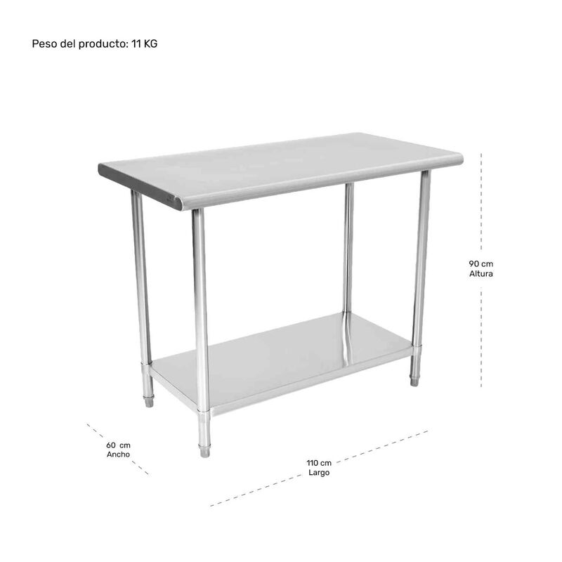 Mesa Isla Trabajo Acero Inoxidable Pasteur 110x... image number null