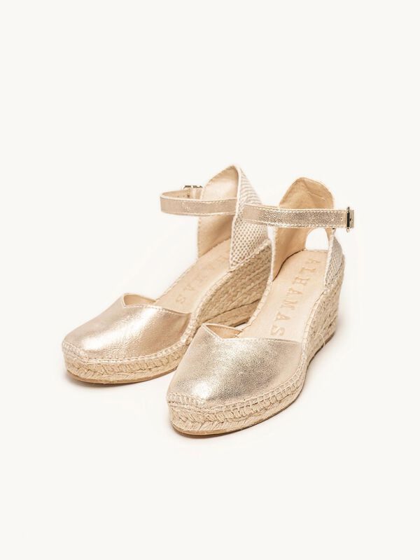 Alpargata Cu&ntilde;a Media Jara Metalizada Oro image number null
