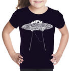 Camiseta Word Art Para Ni&ntilde;a - OVNI Platillo Volador - Negro