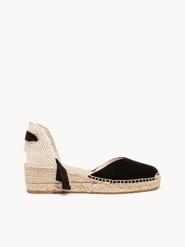 Alpargata Romero Cu&ntilde;a Baja Ante Negro image number null