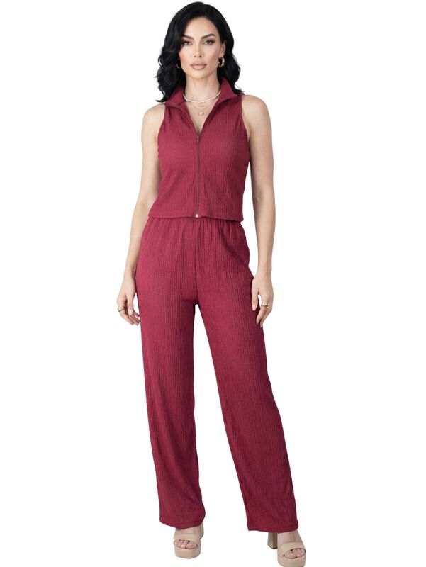 Conjunto Mujer 2 Piezas Tipo Jumpsuit, Blusa Si... image number null
