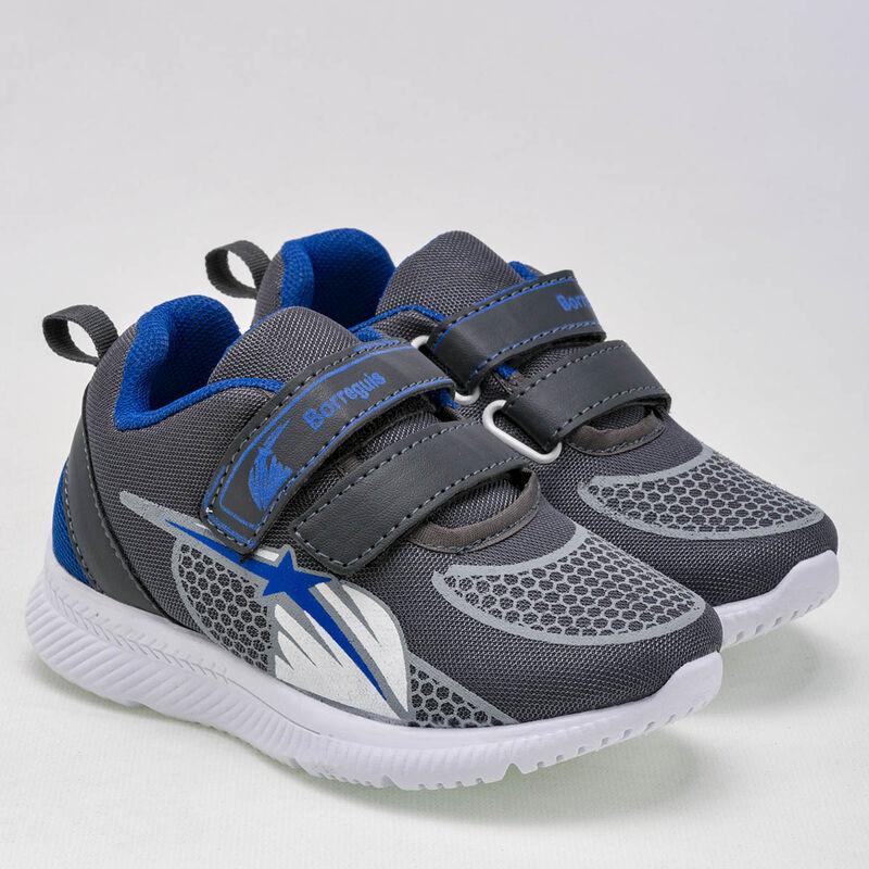 Borreguis Tenis para beb&eacute; ni&ntilde;o gris, blanco y a... image number null