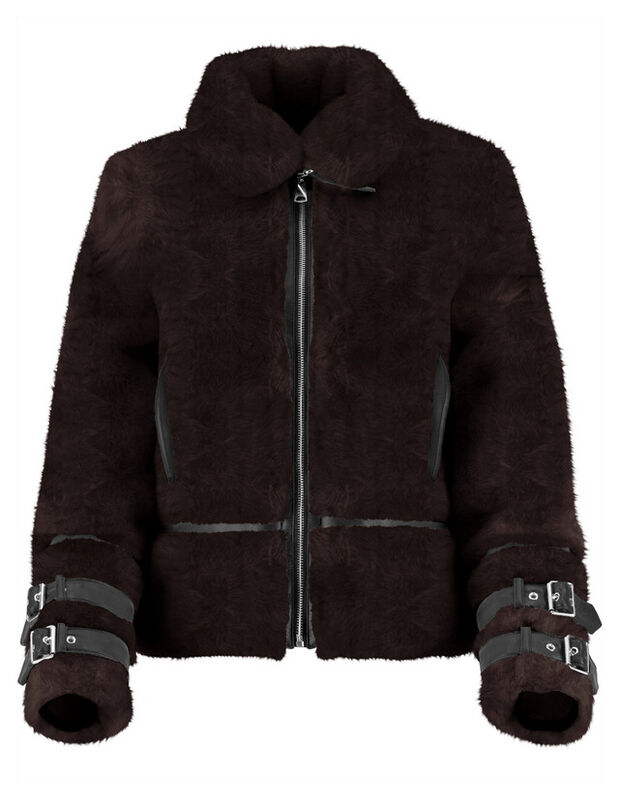 Chamarra Mujer Vinipiel Premuim Afelpada Caf&eacute; O... image number null