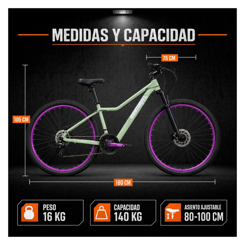 Centurfit Bicicleta Monta&ntilde;a Rodada 29 Freno Dis... image number null