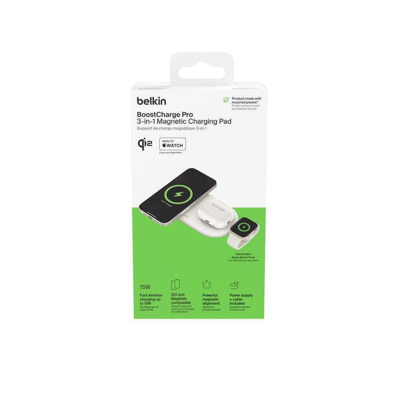 Cargador Magsafe Belkin 3 en 1 Blanco image number null