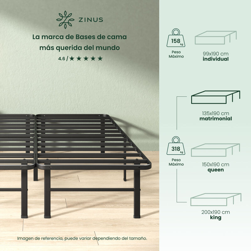Zinus Rumi | Base De Cama Matrimonial Montaje F... image number null