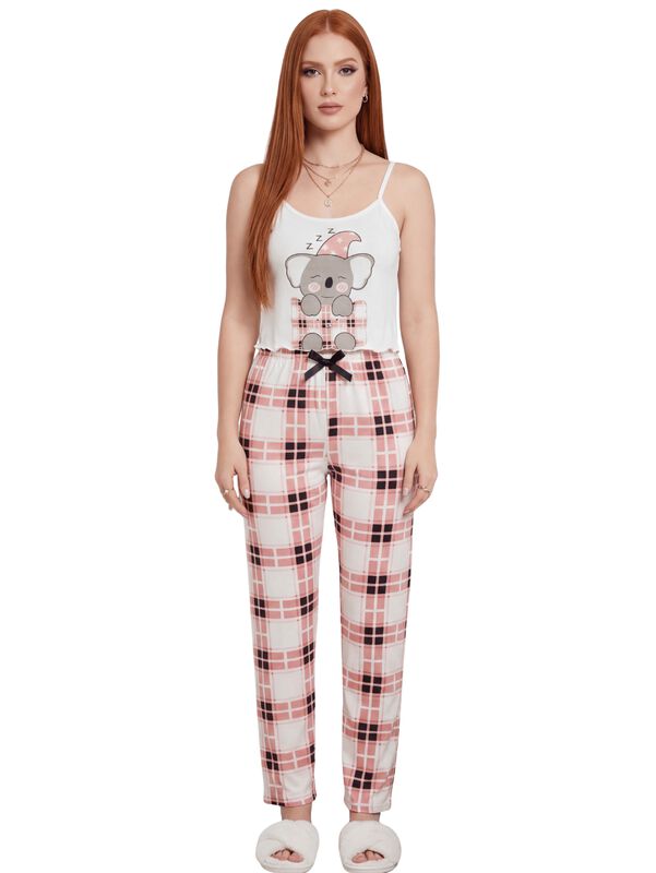 Conjunto Pijama Mujer Blusa Y Pantal&oacute;n Dama Pij... image number null