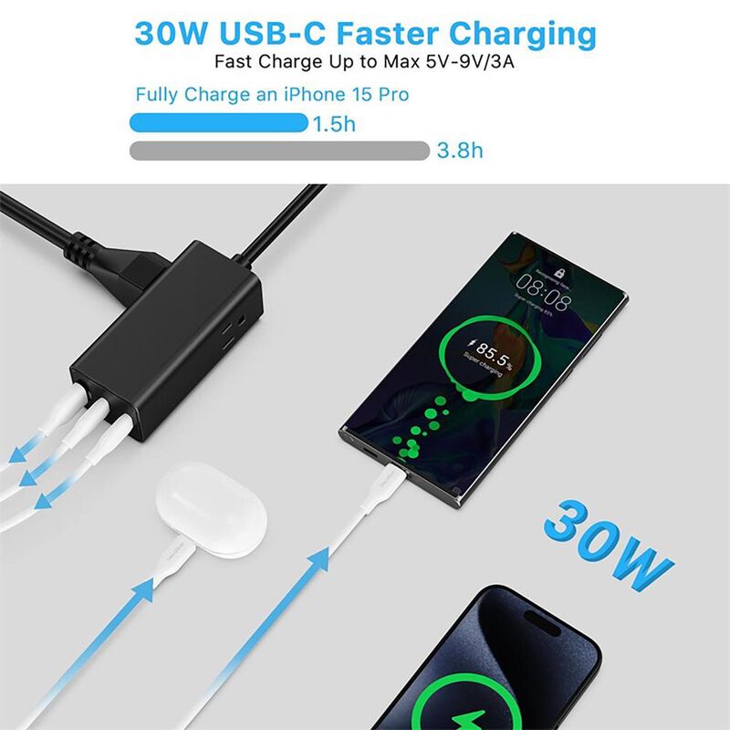 Cargador Ac Mybat 30w Universal Usb-c Usb-a Hub... image number null