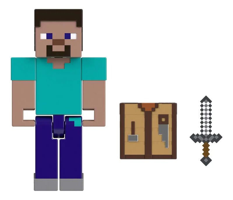 Minecraft Steve Espada De Hierro Y Mesa De Trab... image number null