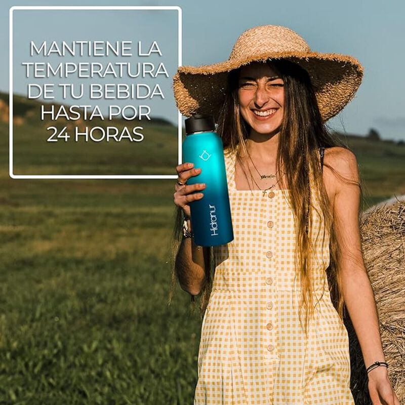 Termo de Acero Inoxidable con 3 tapas 18 Oz Azu... image number null