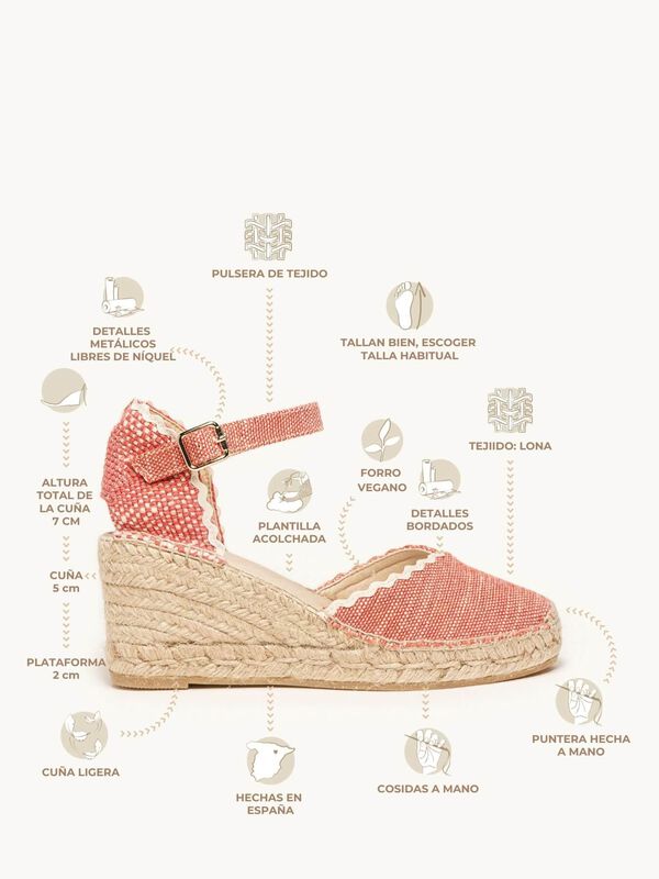 Jara Cu&ntilde;a Media Lino Jaspeado Rojo image number null