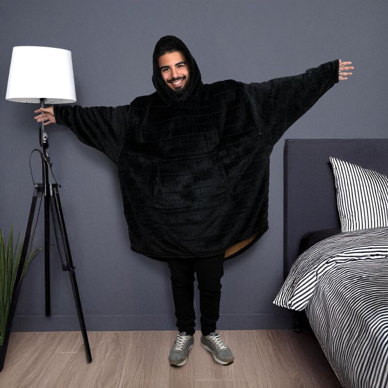 Pijama Adulto Unitalla Sudadera Cobija Negro image number null