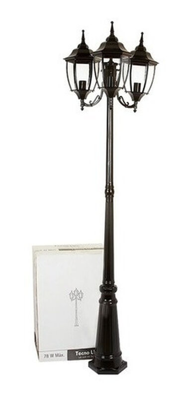 Lampara Poste Piso Badalona 3 Faroles 77w Negro... image number null