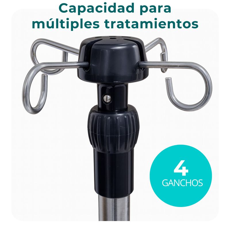 Porta Sueros M&eacute;dico con Ruedas | Base Estable 5... image number null