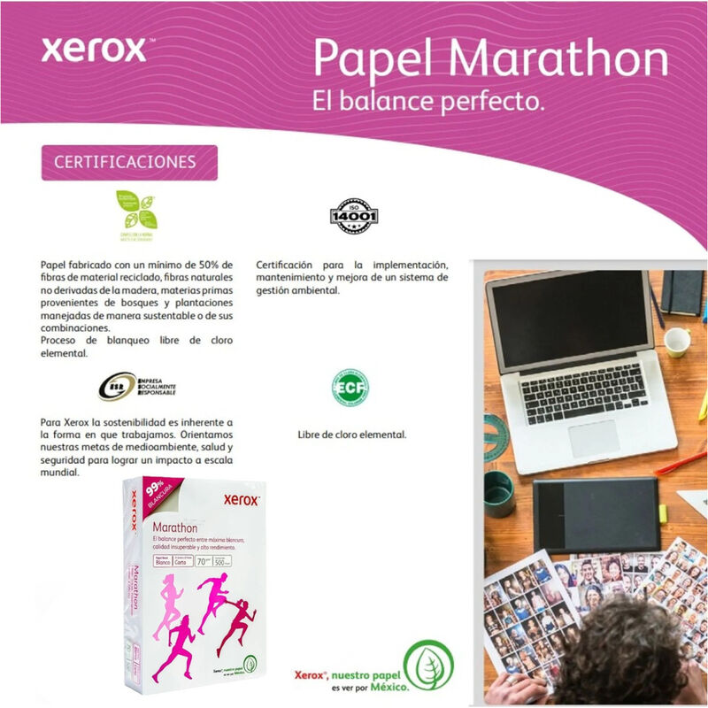 Caja Papel Carta XEROX MARATHON 5000 Hojas Blan... image number null