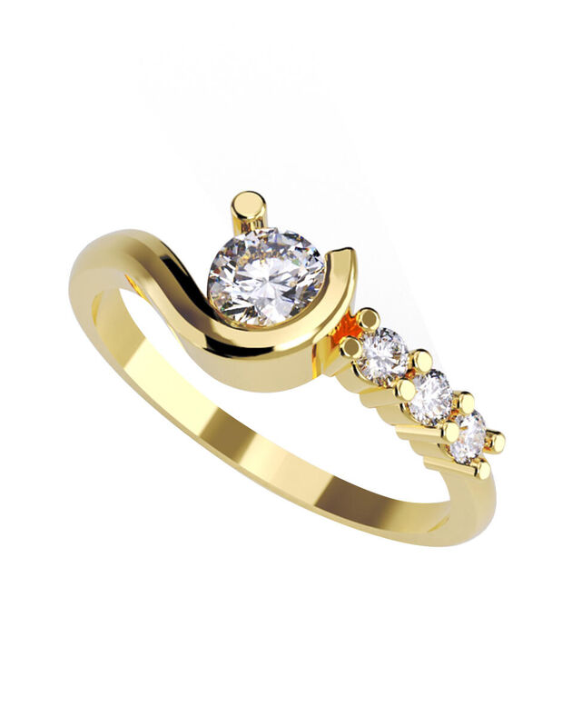 Anillo de Compromiso en Oro de 10K con Circonia... image number null