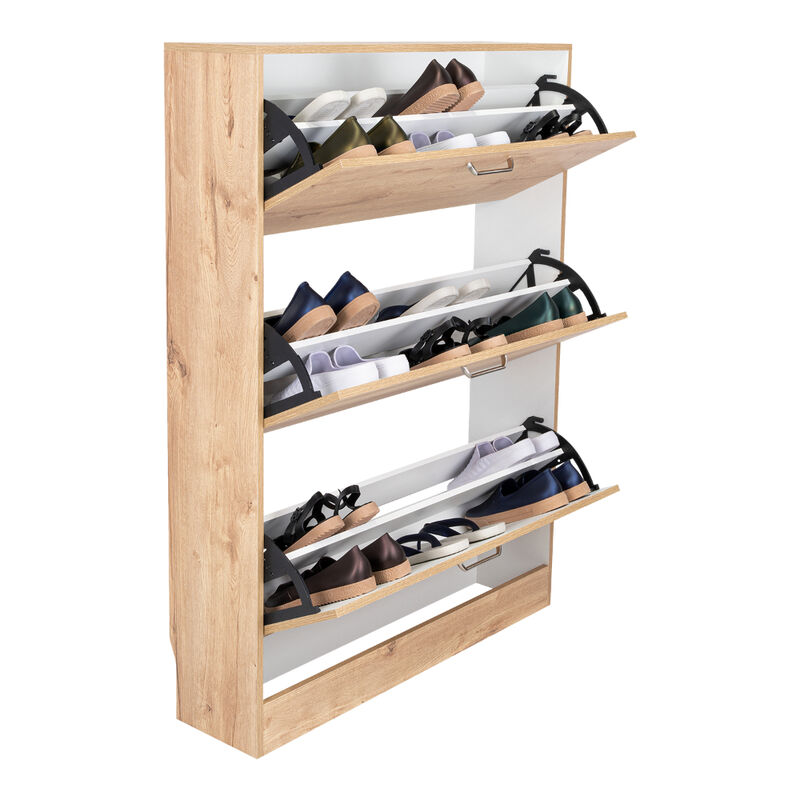 Zapatero Merl&iacute;n Caf&eacute; Claro Y Blanco Virtual Mue... image number null