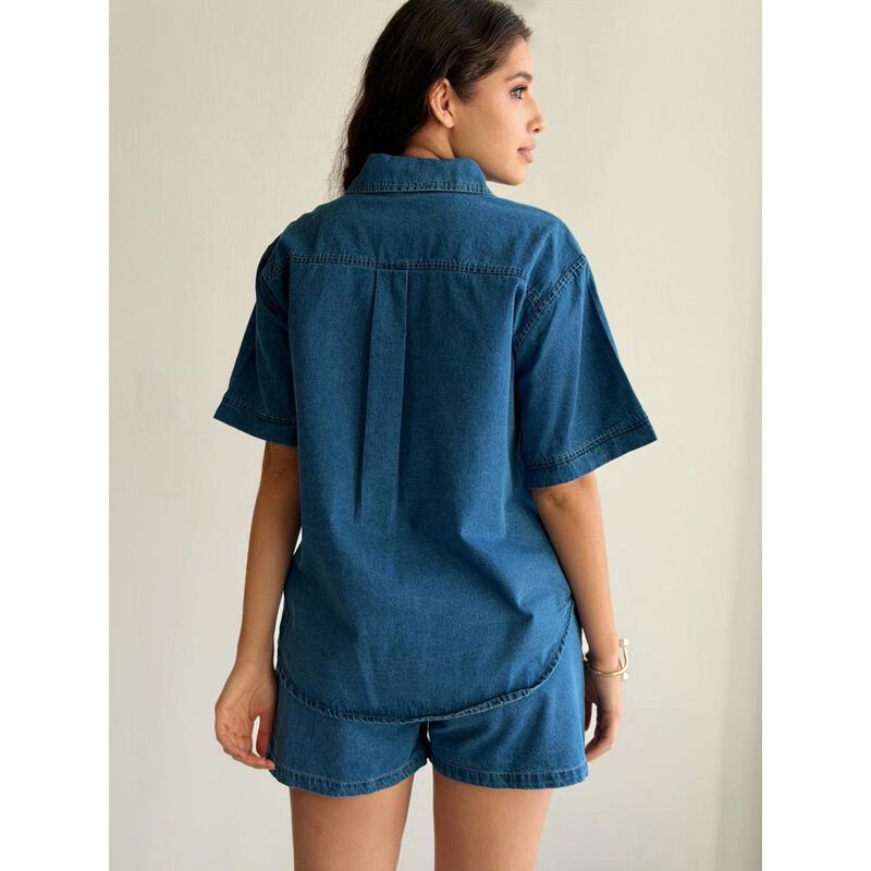 Conjunto Camisa Con Short De Mezclilla image number null