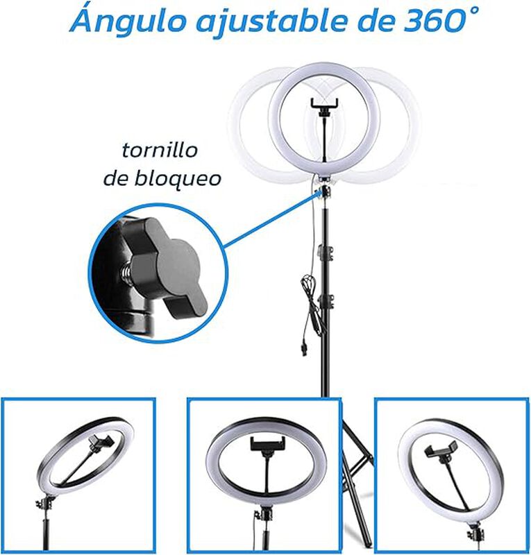 Aro de Luz LED 10 Pulgadas con Tripie Bluelande... image number null