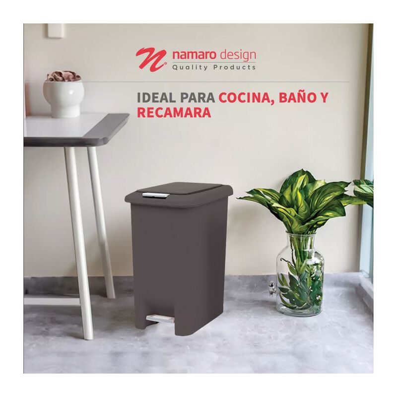 Basurero Con Doble Mecanismo 45l Gris Namaro De... image number null