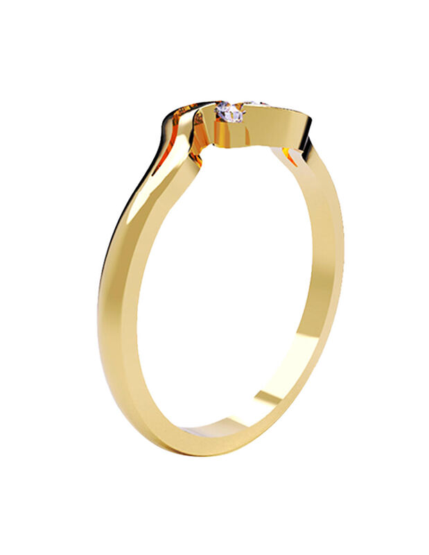 Anillo de Compromiso en Oro de 10K con Circonia... image number null