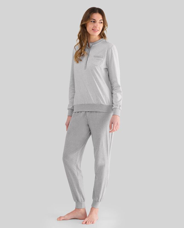 Pijama de Rayas Grises para Mujer Gris image number null
