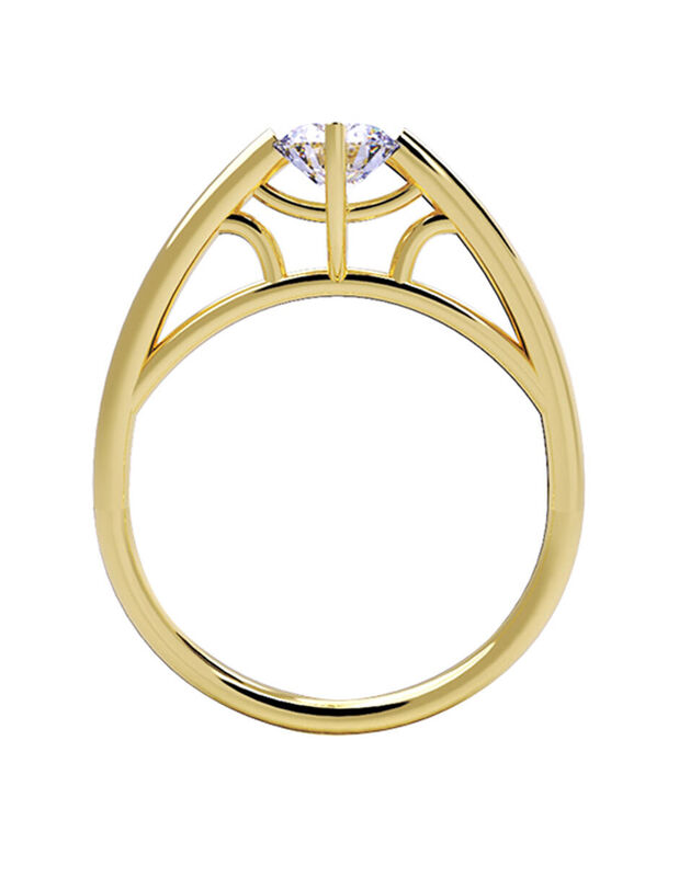 Anillo de Compromiso en Oro Amarillo 10K con Ci... image number null