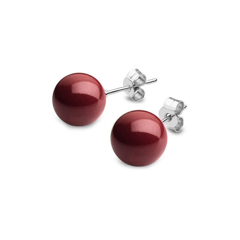 Collar, aretes y pulsera Perlas de cristal larg... image number null