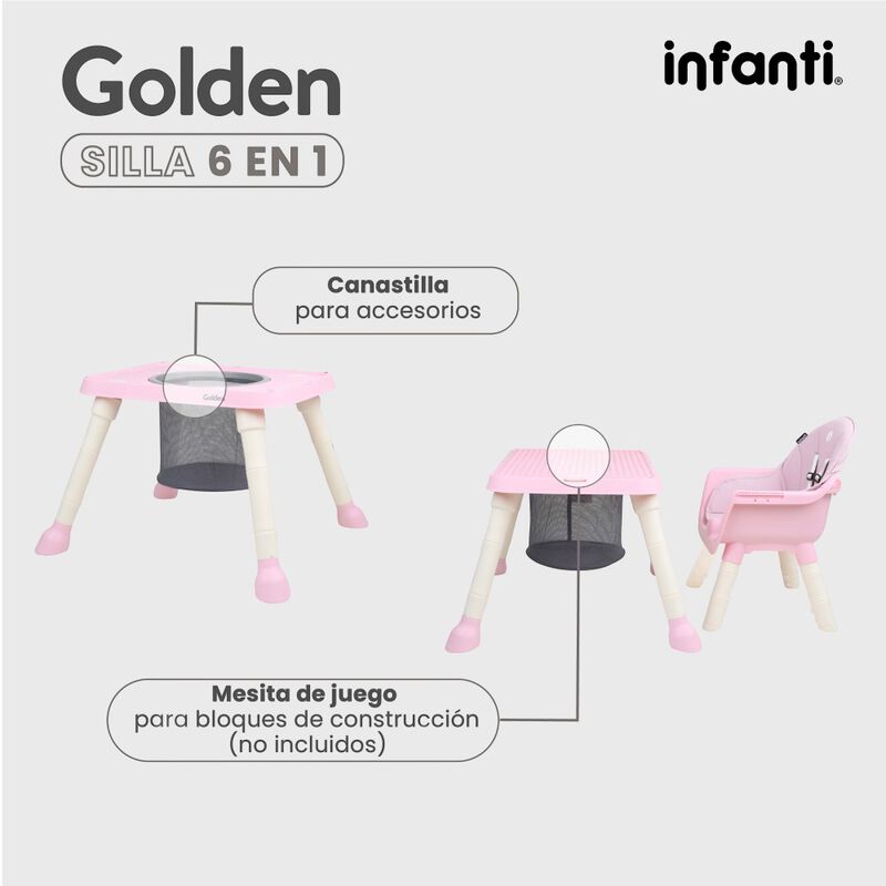 Silla Alta Infanti 6 En 1 Golden Multifuncional... image number null