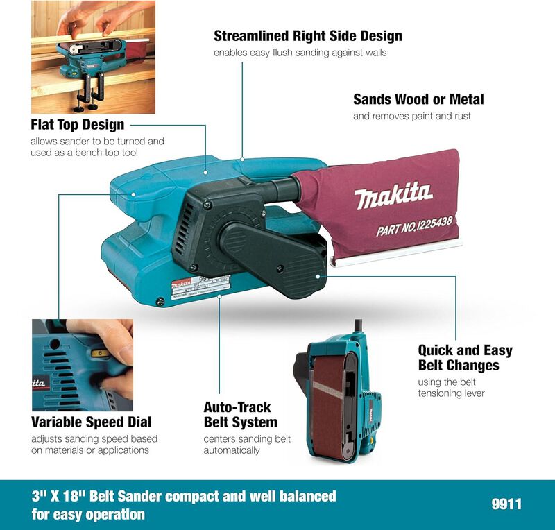 Lijadora Banda Makita 9911 3x18" 650w Profesion... image number null