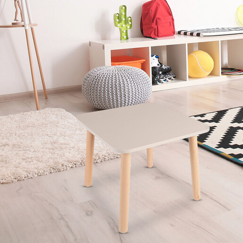 Mesa cuadrada de Madera para Ni&ntilde;os-Gris Claro image number null